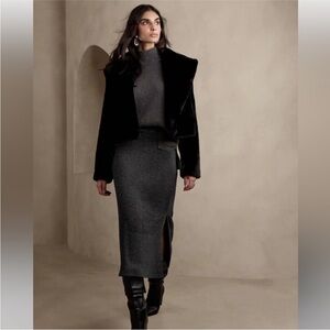 Banana Republic Shine Metallic Knit‎ Sweater Midi Skirt